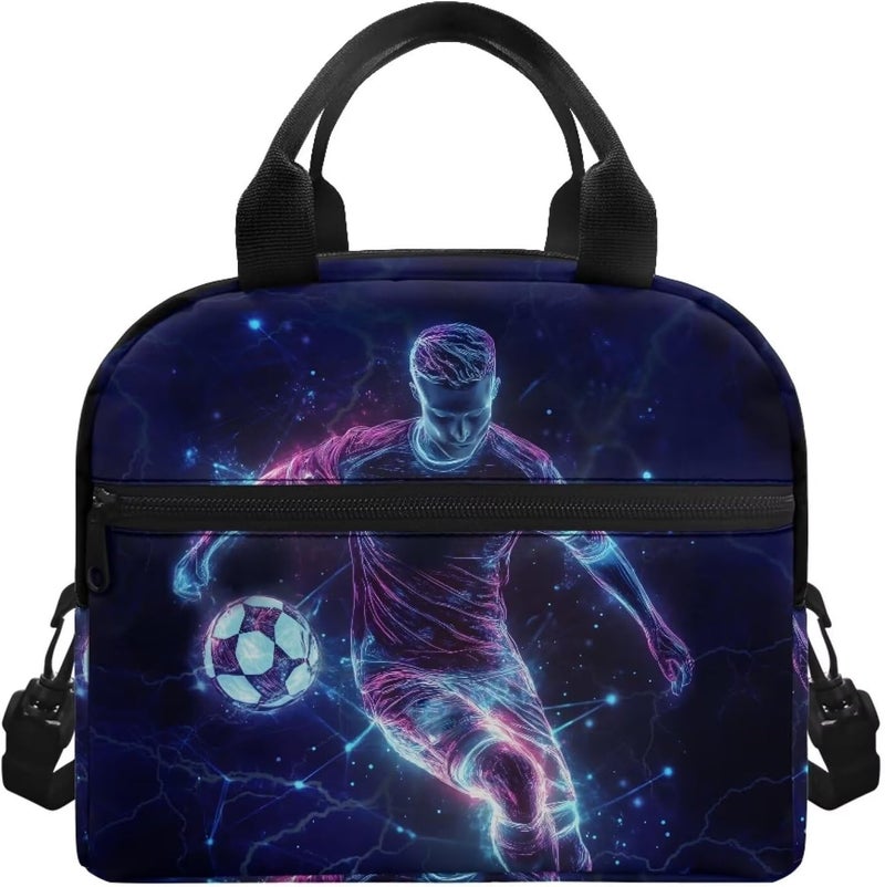 Yuosegray Soccer Kawaii Lunch Box for Girls 4-6 One Piece Lunch Box for Kids 6-8 Preschool Meal Bag Boys 8-10 Kindergarten Toddler Students Elementary School Lightweight Thermal Insulated - Image 1